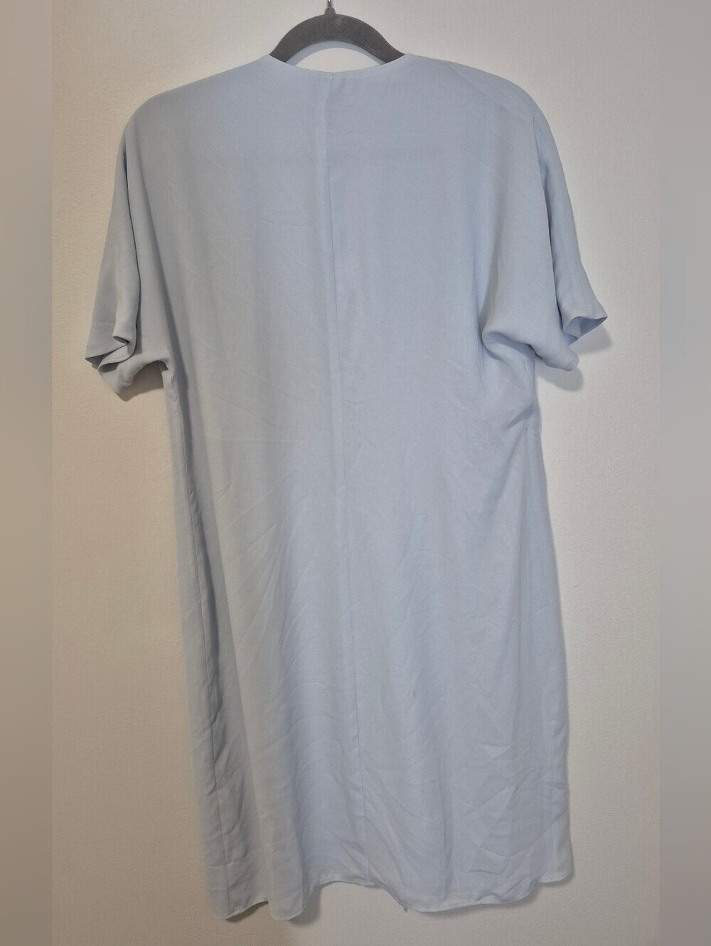 Babaton Light Blue Tie-Front Wrap Dress Size XS Poly Short Sleeve Mini - Picture 3 of 9
